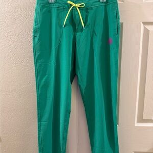 Stio Vibrant Green Pants with Yellow Accents